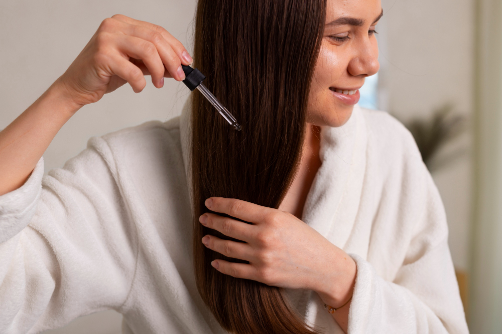 applying rosemary oil